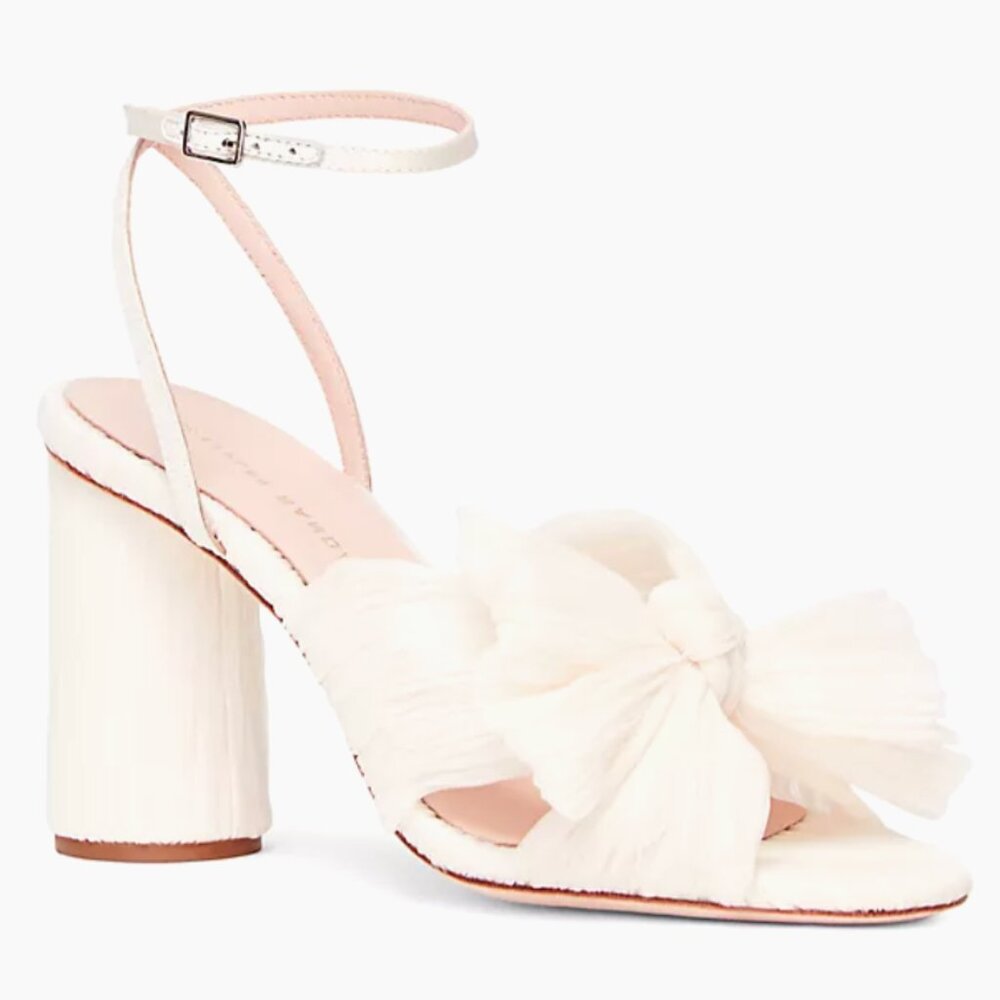 Loeffler Randall Camellia Pearl Pleated Bow Heel